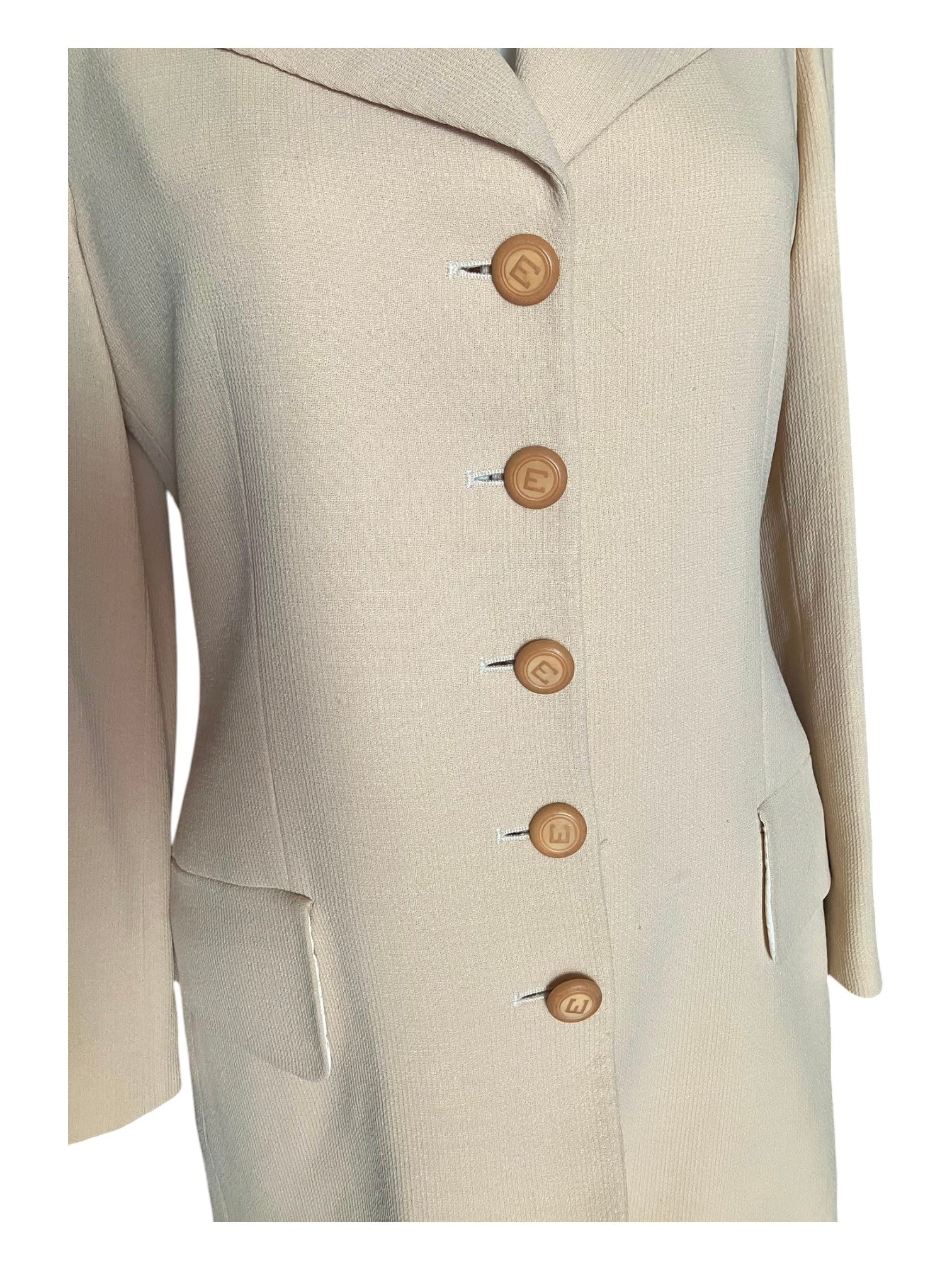 Traje Vintage Escada  Elements 2 piezas - Chaqueta blazer + Falda - 100% Lana Virgen - Talla 40 M