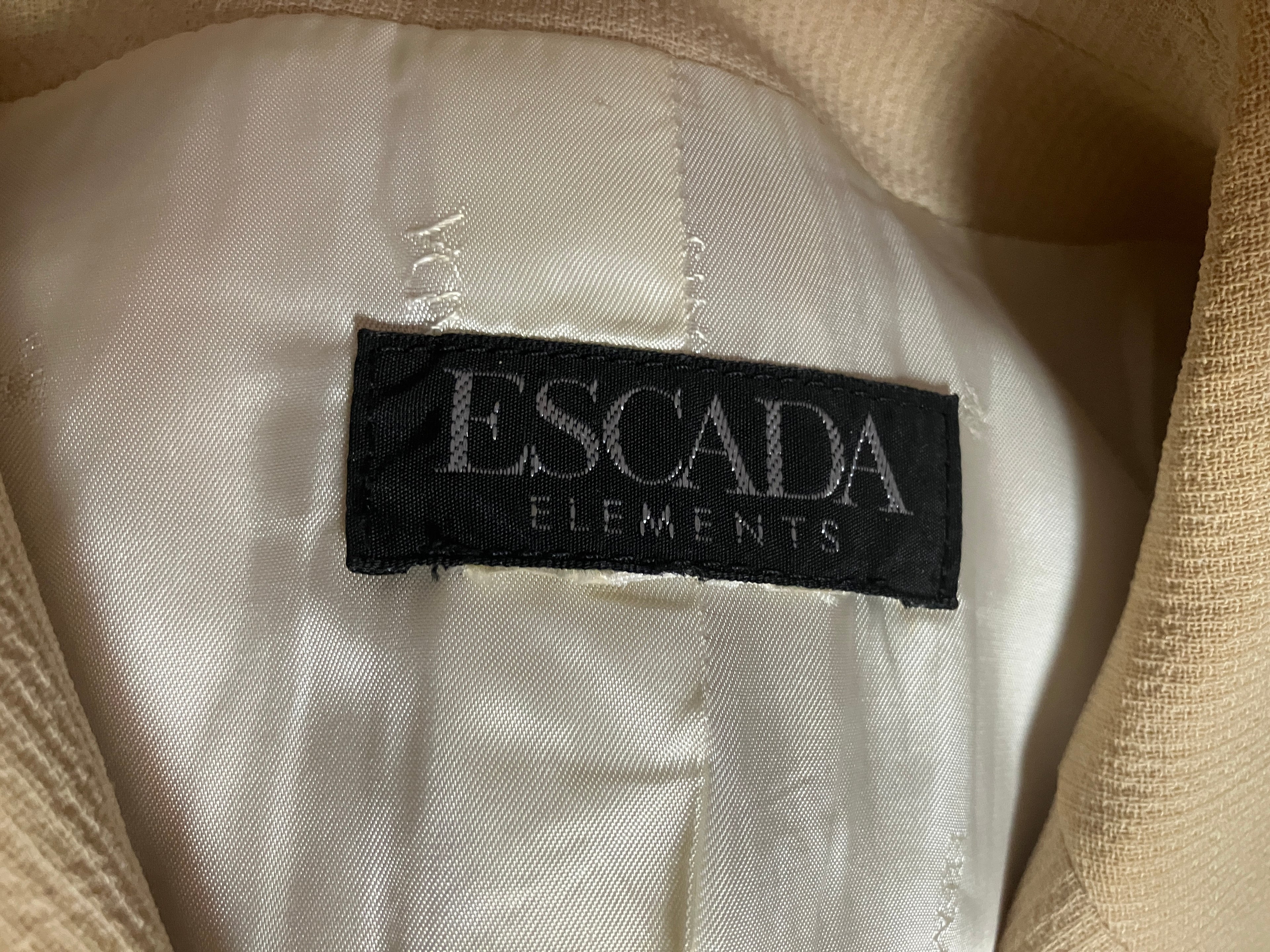 Traje Vintage Escada  Elements 2 piezas - Chaqueta blazer + Falda - 100% Lana Virgen - Talla 40 M
