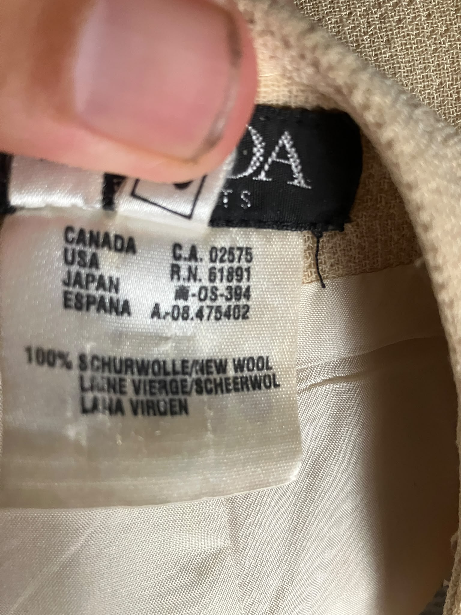Traje Vintage Escada  Elements 2 piezas - Chaqueta blazer + Falda - 100% Lana Virgen - Talla 40 M